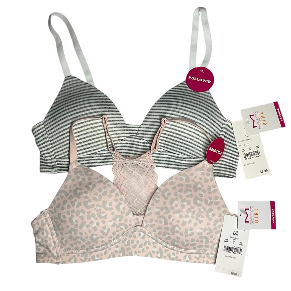 2 brand new preteen bras